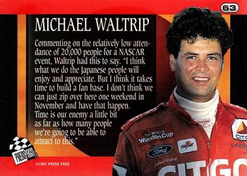 1997 Press Pass - Lasers #63 Michael Waltrip's Car Back