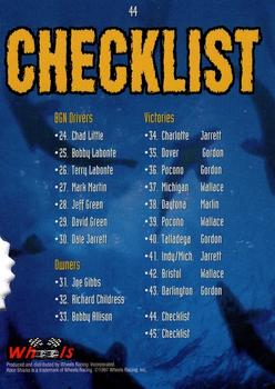 1997 Wheels Race Sharks - First Bite #44 Checklist Back