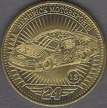 1998 Pinnacle Mint Collection - Coins: Gold Plate #13 Jeff Gordon's Car Front