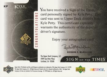 1999 SP Authentic - Sign of the Times #KP Kyle Petty Back