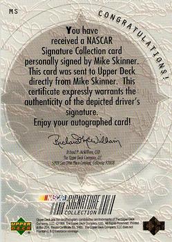 2000 SP Authentic - Signature Collection Checkered Flag #MS Mike Skinner Back