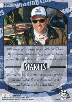2000 Press Pass VIP - Explosives #X25 2000 Martinsville - Mark Martin Back