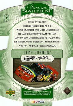 2000 Upper Deck Victory Circle - Income Statement LTD #IS1 Jeff Gordon Back