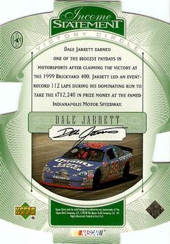 2000 Upper Deck Victory Circle - Income Statement LTD #IS4 Dale Jarrett Back