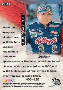 2001 Press Pass VIP - Laser Explosive #LX39 Terry Labonte Back