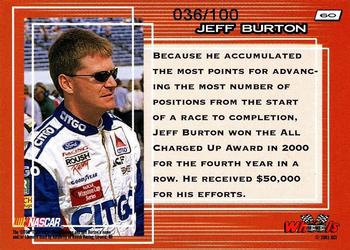 2001 Wheels High Gear - MPH #60 Jeff Burton Back