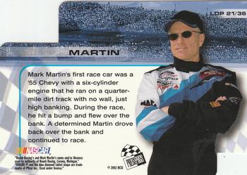 2002 Press Pass Trackside - License to Drive Die Cuts #LDP 21 Mark Martin Back