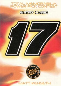 2004 Press Pass - Total Memorabilia Power Pick #TM 7 Matt Kenseth Front