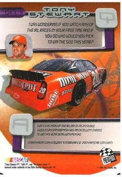 2004 Press Pass Optima - Q&A #QA 4 Tony Stewart Back