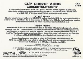2006 Press Pass - Cup Chase #CCR 6 Carl Edwards Back
