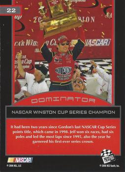 2006 Press Pass Dominator Jeff Gordon #22 Jeff Gordon '01 Champion Back