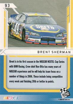 2006 Press Pass Stealth - Retail #93 Brent Sherman Back