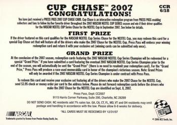 2007 Press Pass - Cup Chase #CCR 6 Ryan Newman Back