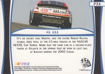2007 Press Pass - Platinum #P74 Mark Martin's Car Back