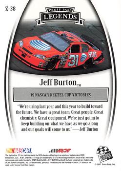 2007 Press Pass Legends - Bronze #Z-38 Jeff Burton Back