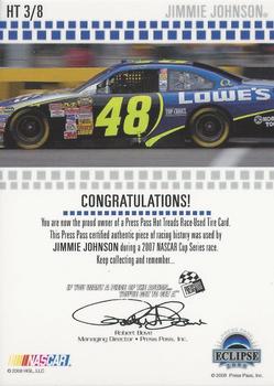 2008 Press Pass Eclipse - Hot Treads #HT 3 Jimmie Johnson Back