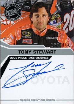 2008 Press Pass - Signings Silver #NNO Tony Stewart Front