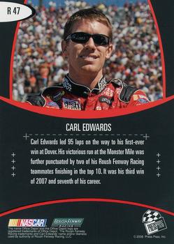 2008 Press Pass Eclipse - Red #R47 Carl Edwards Back