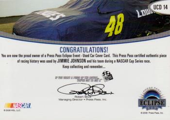 2008 Press Pass Eclipse - Under Cover Drivers #UCD 14 Jimmie Johnson Back