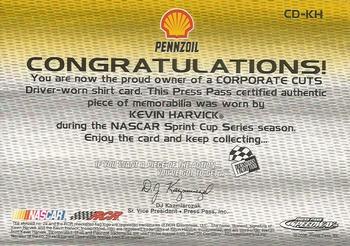 2008 Press Pass Speedway - Corporate Cuts Drivers #CD-KH Kevin Harvick Back