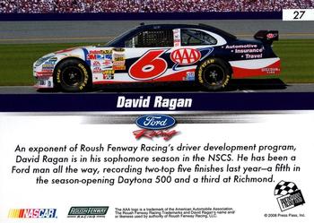 2008 Press Pass Speedway - Gold #27 David Ragan Back