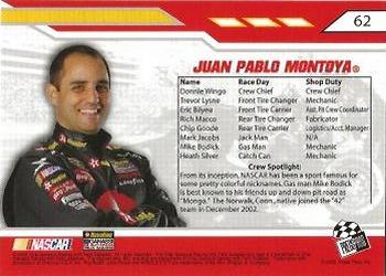 2008 Press Pass Stealth #62 Juan Pablo Montoya's Car Back