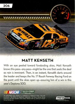 2009 Press Pass - Blue #206 Matt Kenseth's Car Back