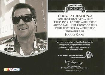 2009 Press Pass Legends - Autographs Holofoil #NNO Harry Gant Back