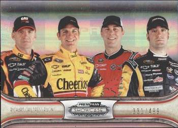 2011 Press Pass Showcase #57 Paul Menard / Kevin Harvick / Jeff Burton / Clint Bowyer Front