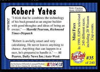 1991 Maxx #35 Robert Yates Back