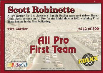 1992 Maxx (Red) #242 Scott Robinette Back