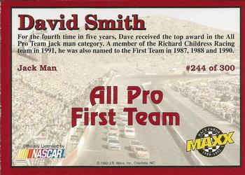 1992 Maxx (Red) #244 David Smith Back