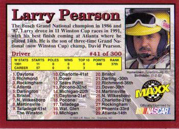 1992 Maxx (Red) #41 Larry Pearson Back