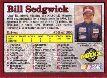 1992 Maxx (Red) #56 Bill Sedgwick Back