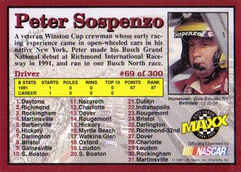 1992 Maxx (Red) #69 Peter Sospenzo Back