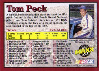 1992 Maxx (Red) #74 Tom Peck Back