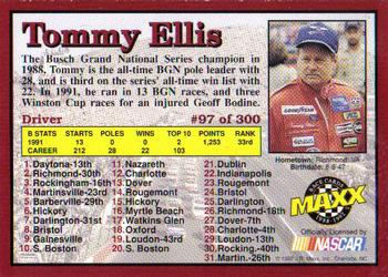 1992 Maxx (Red) #97 Tommy Ellis Back