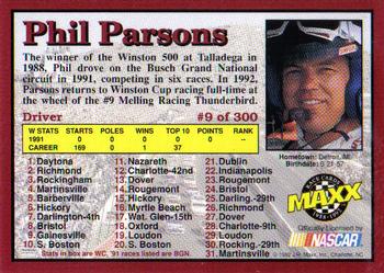 1992 Maxx (Red) #9 Phil Parsons Back