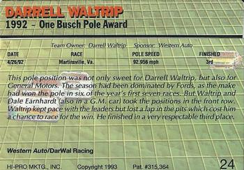 1993 Action Packed #24 Darrell Waltrip Back