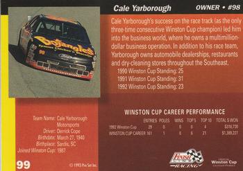 1993 Finish Line #99 Cale Yarborough Back