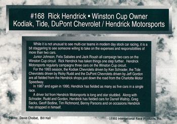 1993 Traks #168 Rick Hendrick Back