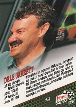 1994 Finish Line #78 Dale Jarrett Back