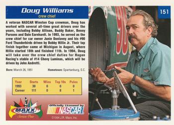1994 Maxx #151 Doug Williams Back