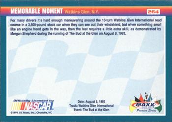 1994 Maxx Premier Series #264 Morgan Shepherd's Car Back