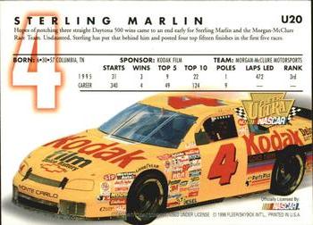 1996 Ultra Update #U20 Sterling Marlin Back