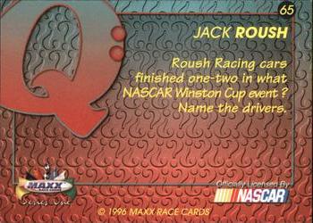 1996 Maxx #65 Jack Roush Back