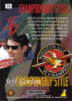 1996 Pinnacle Zenith #75 Jeff Gordon Back