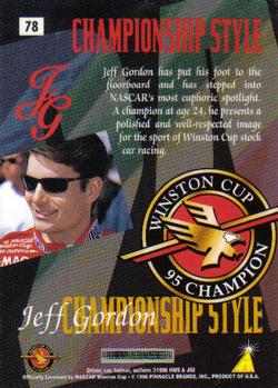 1996 Pinnacle Zenith #78 Jeff Gordon Back