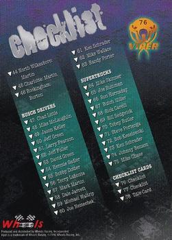 1996 Wheels Viper #76 Checklist Back