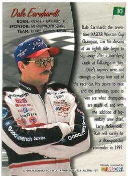 1997 Ultra #10 Dale Earnhardt Back